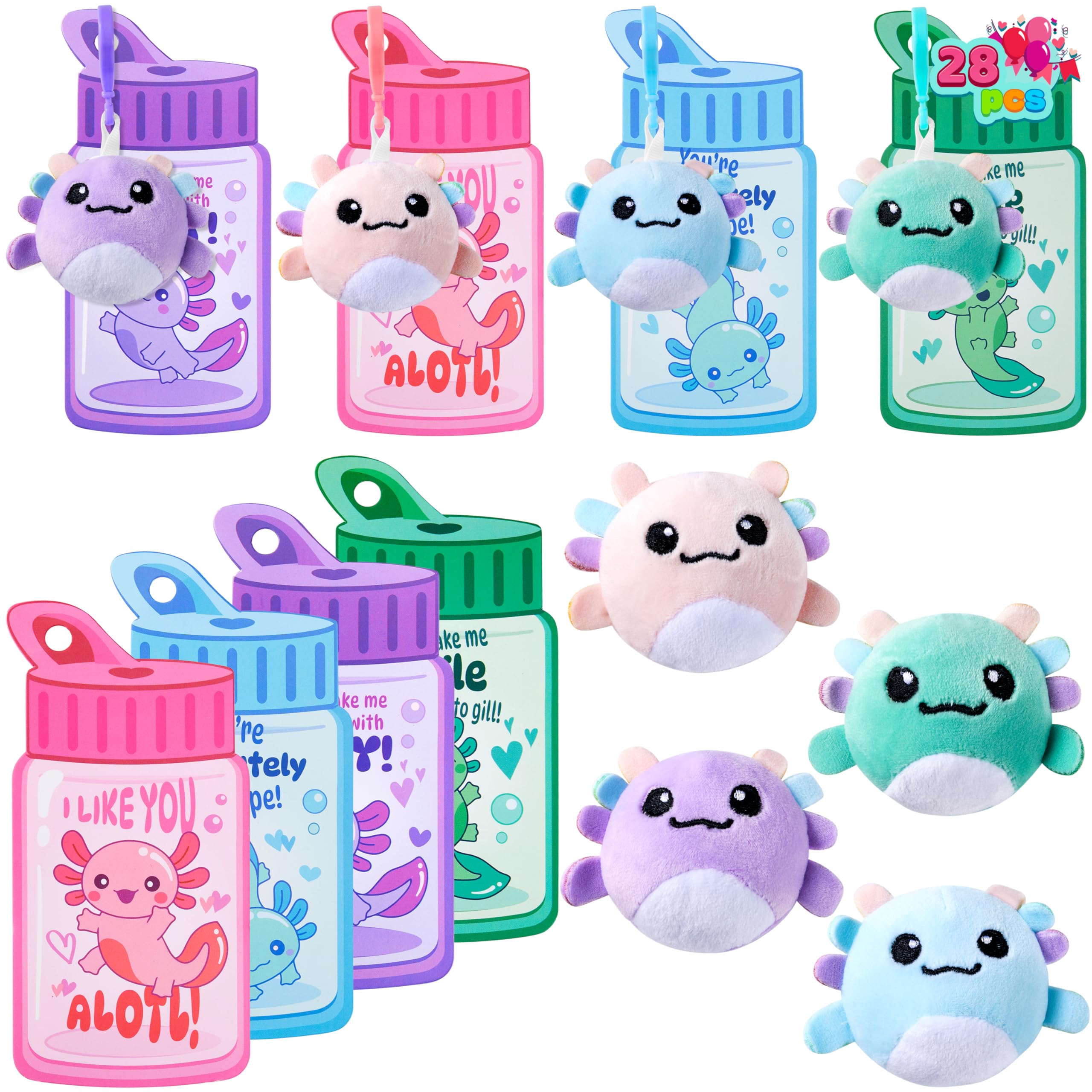 JOYIN axolotl plush keychains assortment brighten backpacks and classroom celebrations