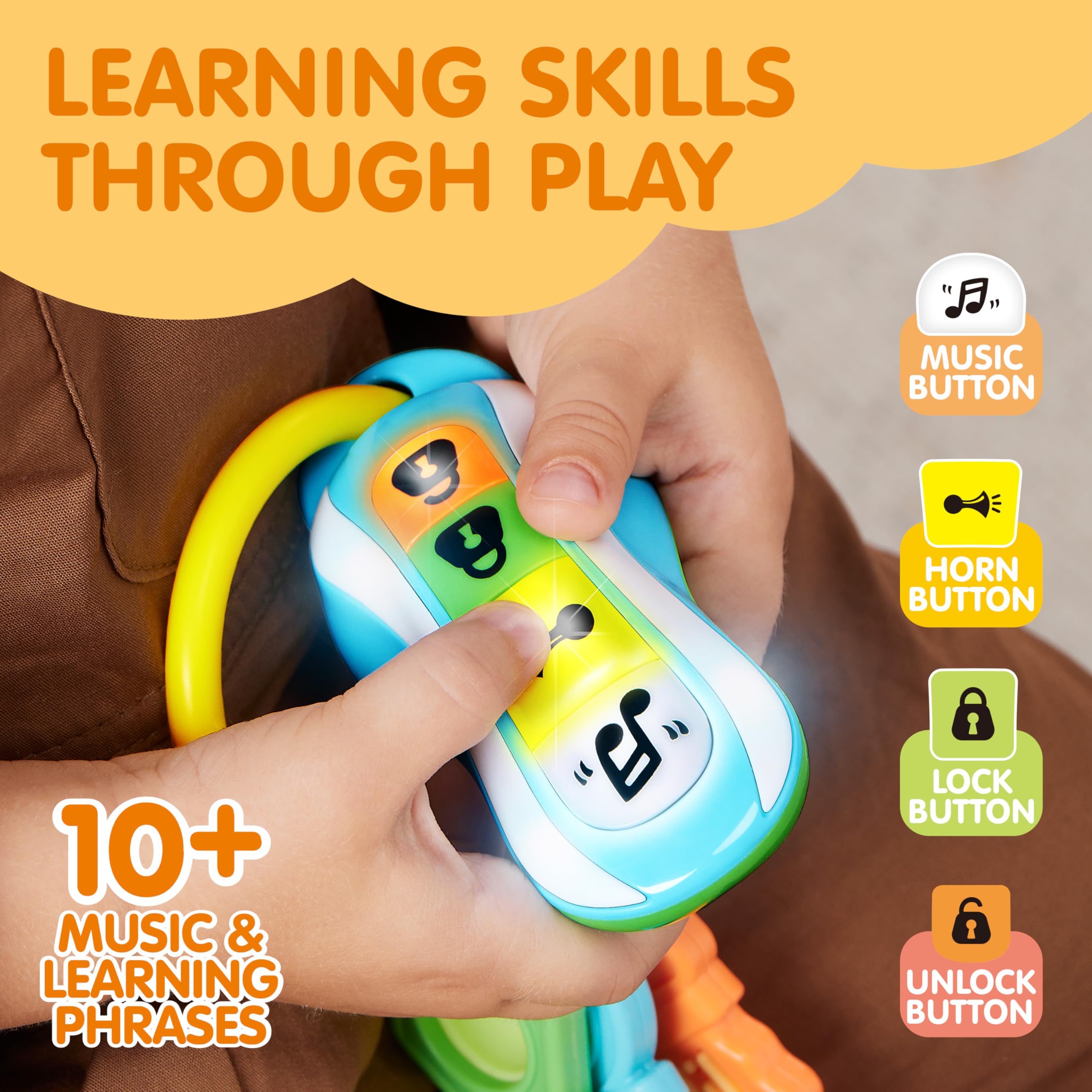 JOYIN Baby Car Keys Teether silicone textured middle key for tactile exploration