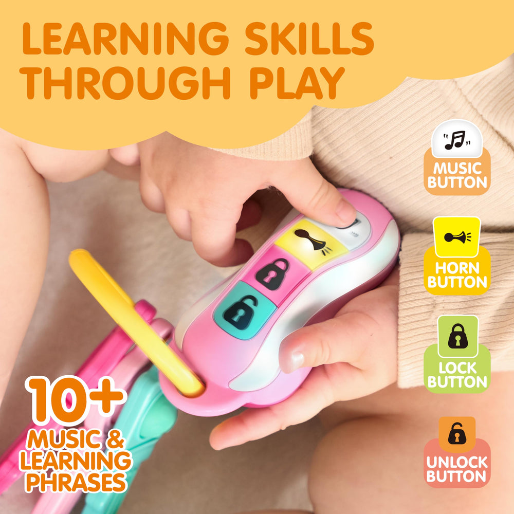 JOYIN baby keys teether with bite-friendly silicone and durable ABS.