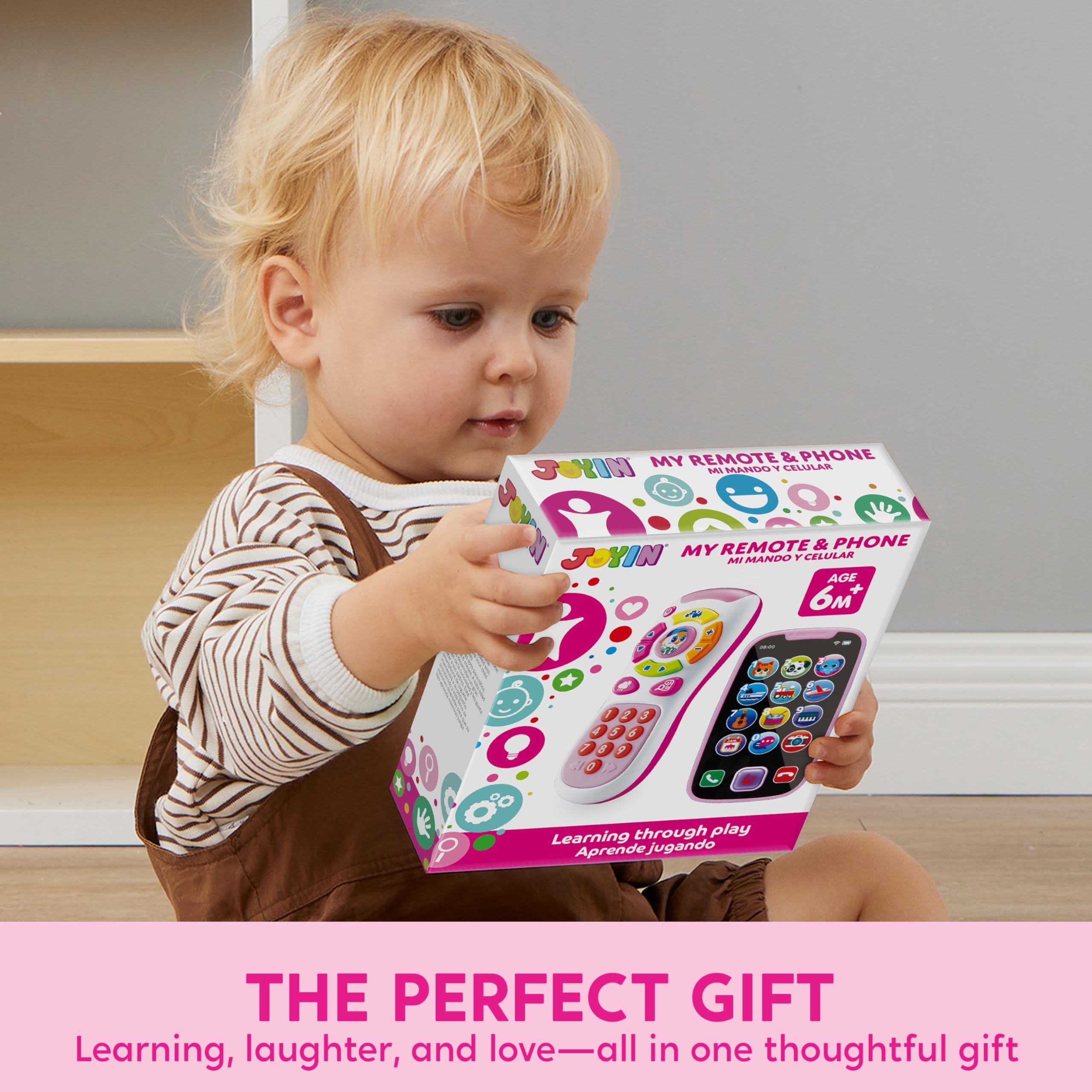 JOYIN baby learning phone in use by toddler encourages interactive pretend play.