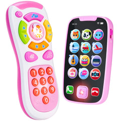 JOYIN baby learning phone pink front view promotes early language play.