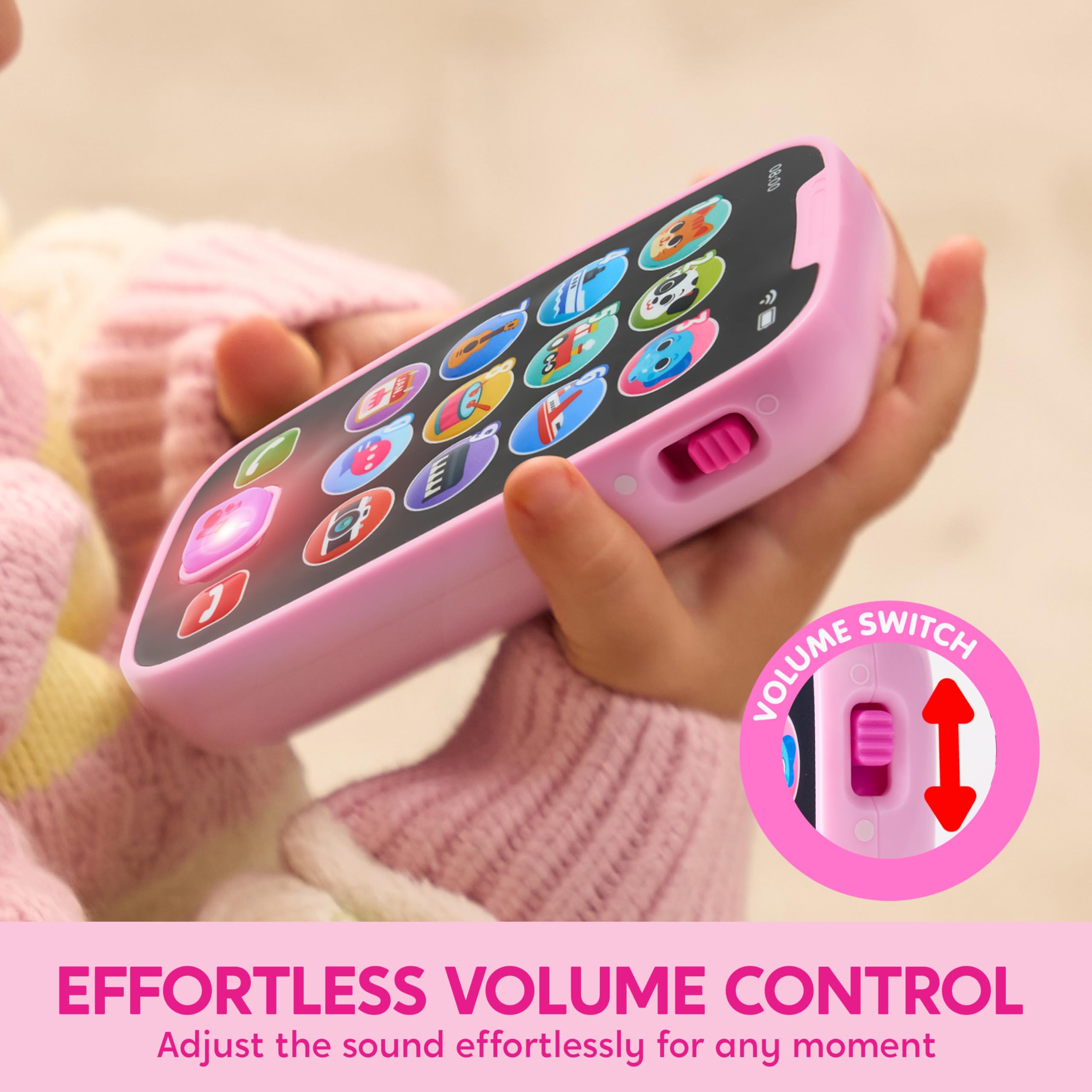 JOYIN baby learning phone pink screen with sound effects fuels imaginative play.