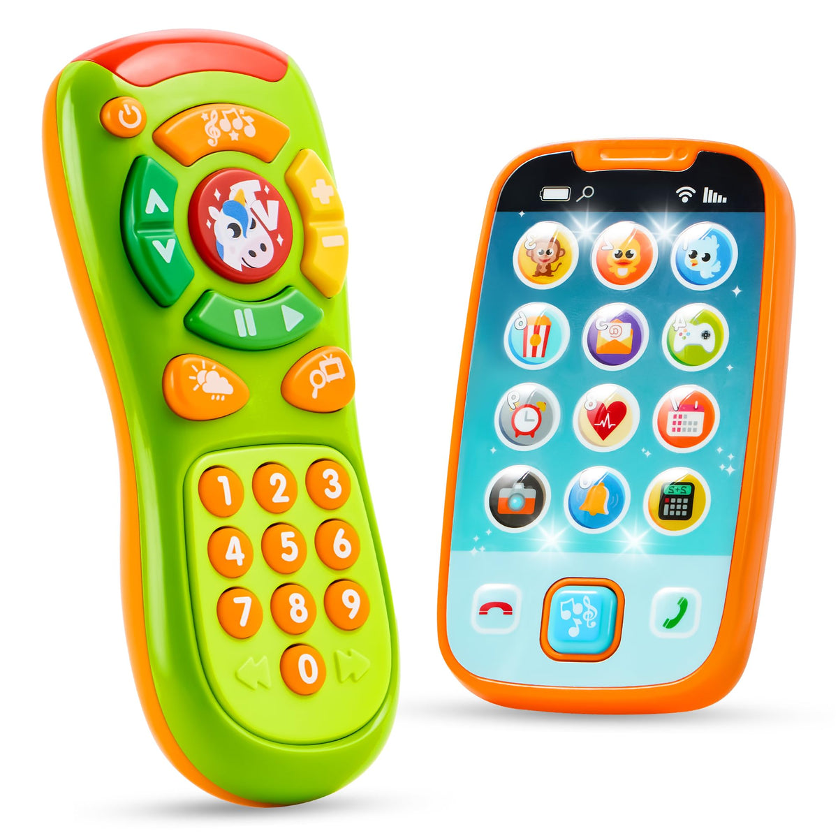 JOYIN baby toy phone remote with large buttons promotes pretend play and fine motor skills.