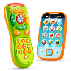 JOYIN baby toy phone remote with large buttons promotes pretend play and fine motor skills.