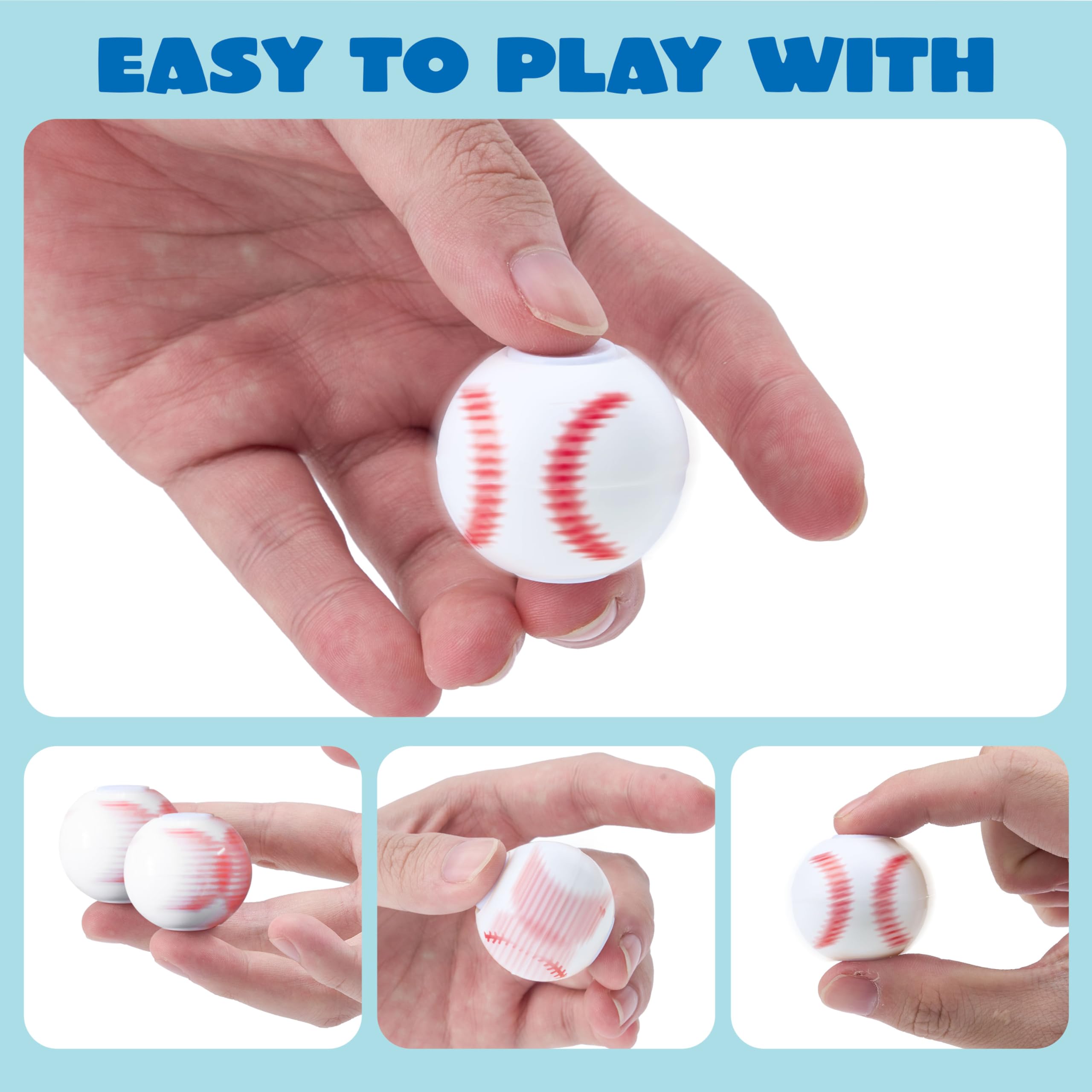JOYIN baseball party favors with compact 1.3 inch spinners for classroom use.