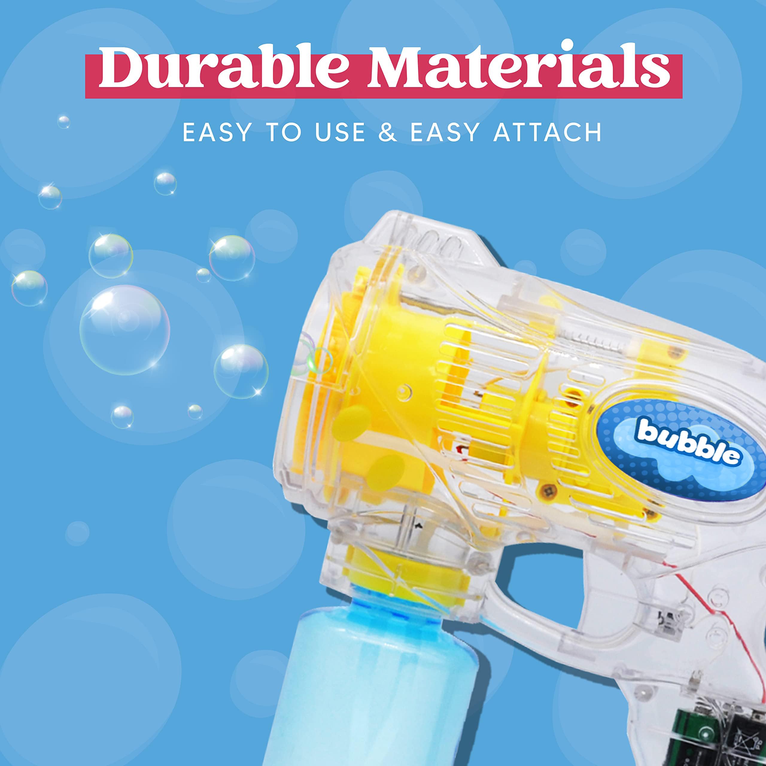 JOYIN bubble guns assembly easy to connect and use for kids.