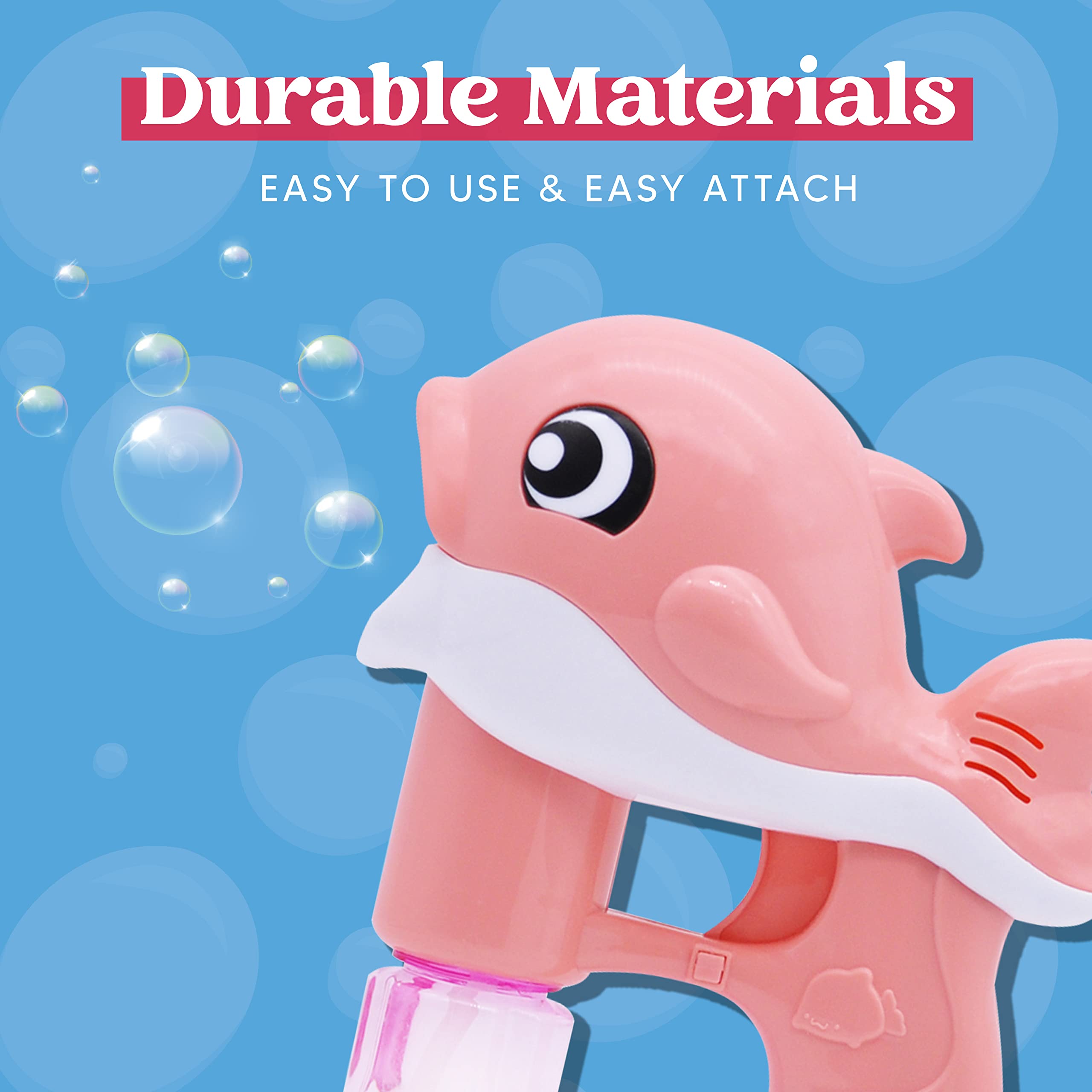 JOYIN four 50ml bubble solution bottles for quick refills during play.