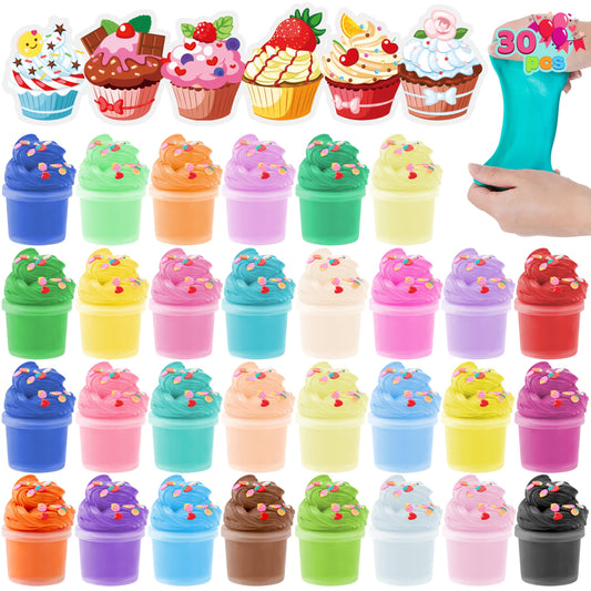 JOYIN butter slime set with colorful slices for tactile color play.