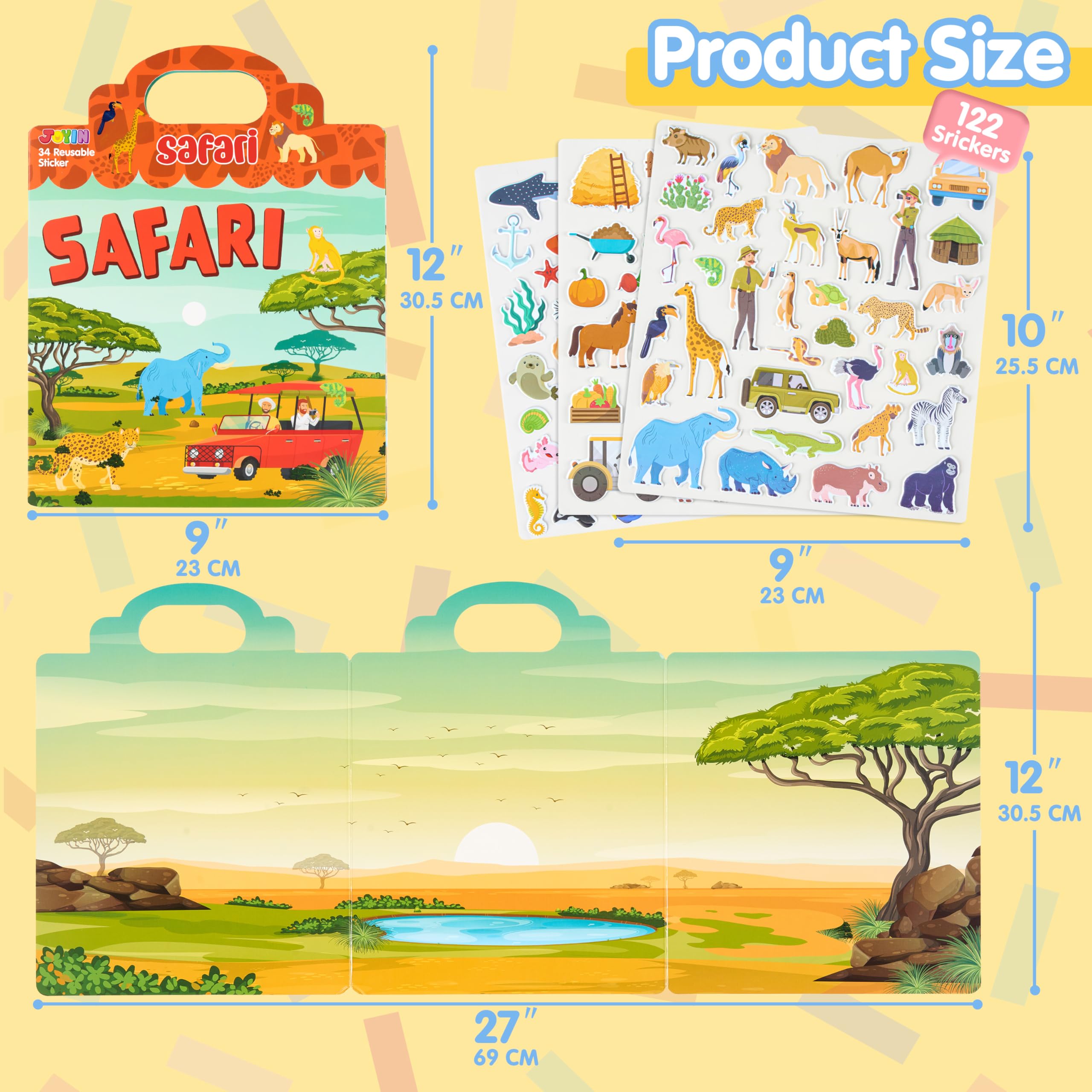JOYIN child using stickers during travel for screen-free activity