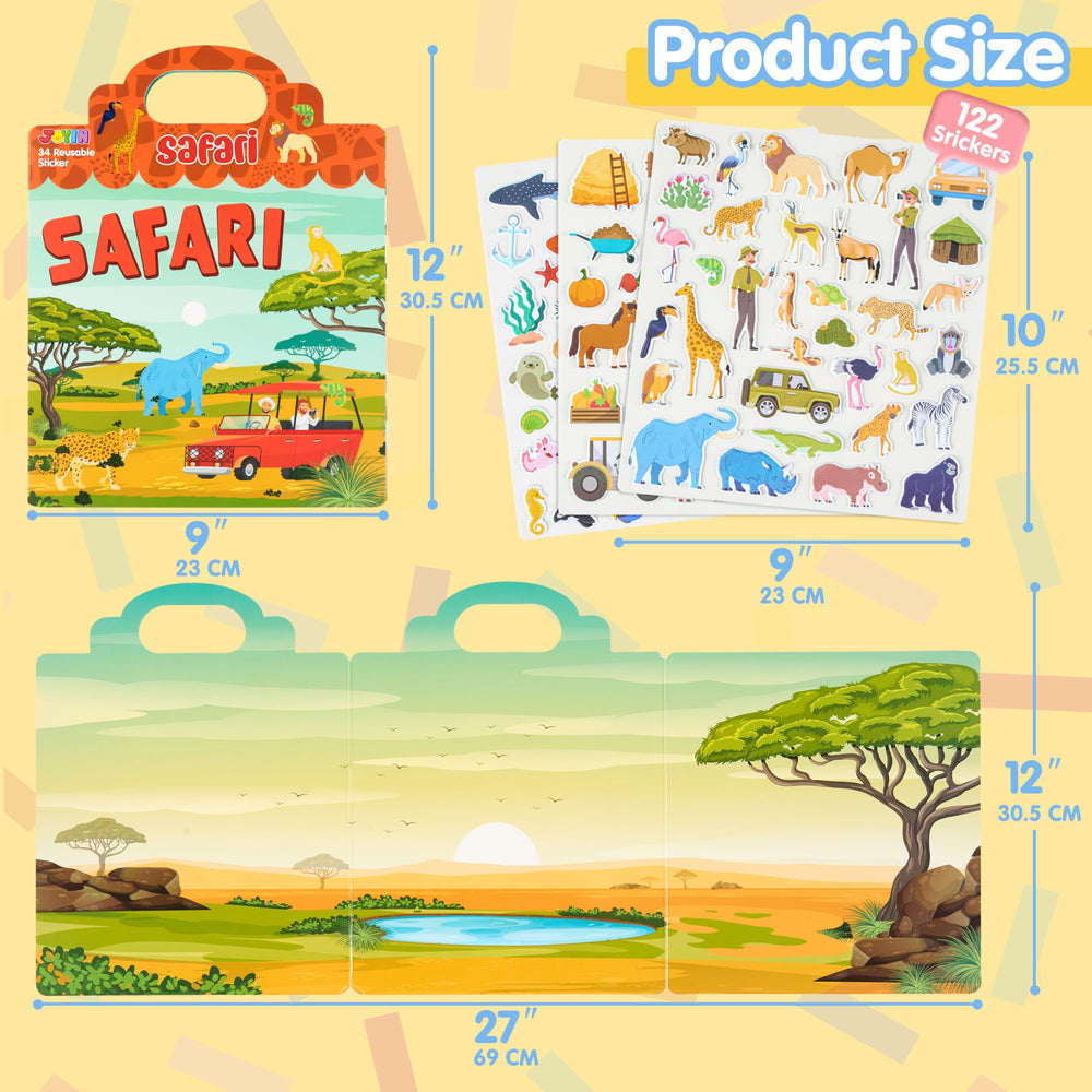 JOYIN child using stickers during travel for screen-free activity