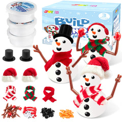 JOYIN Christmas build a snowman kit pack with nine accessories for three personalized snowmen