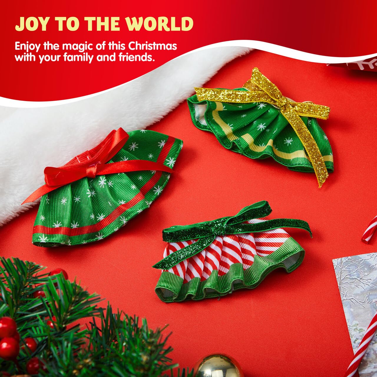 JOYIN Christmas party scene featuring three skirts for dolls