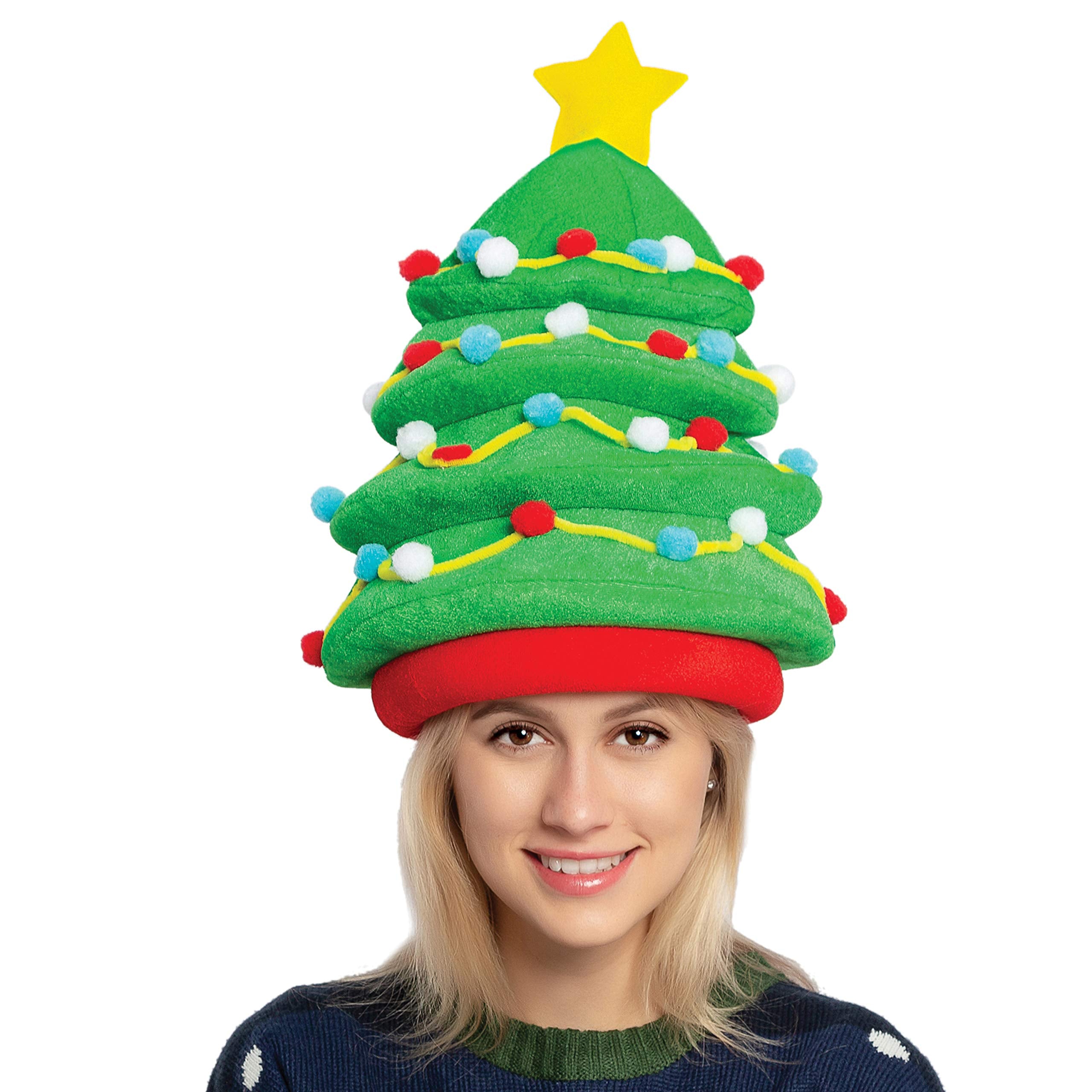 JOYIN Christmas Tree Hat front view showing playful 3D tree design for festive wear