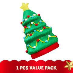 JOYIN Christmas Tree Hat top star detail highlighting plush accent on top