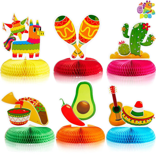 JOYIN Cinco de Mayo honeycomb centerpiece with avocado cutout for festive tables.