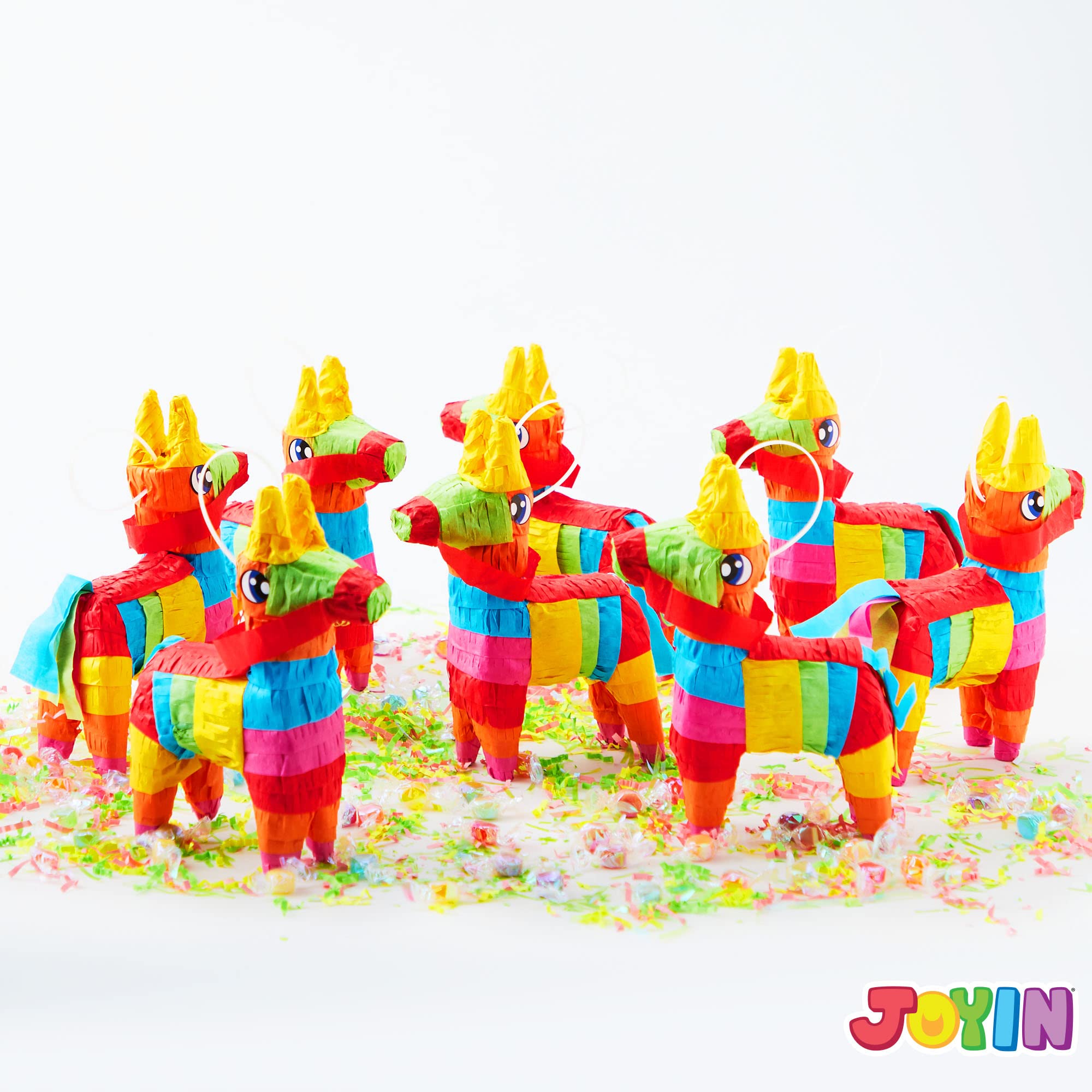 JOYIN rainbow-donkey pinatas add playful flair for photos and parties.