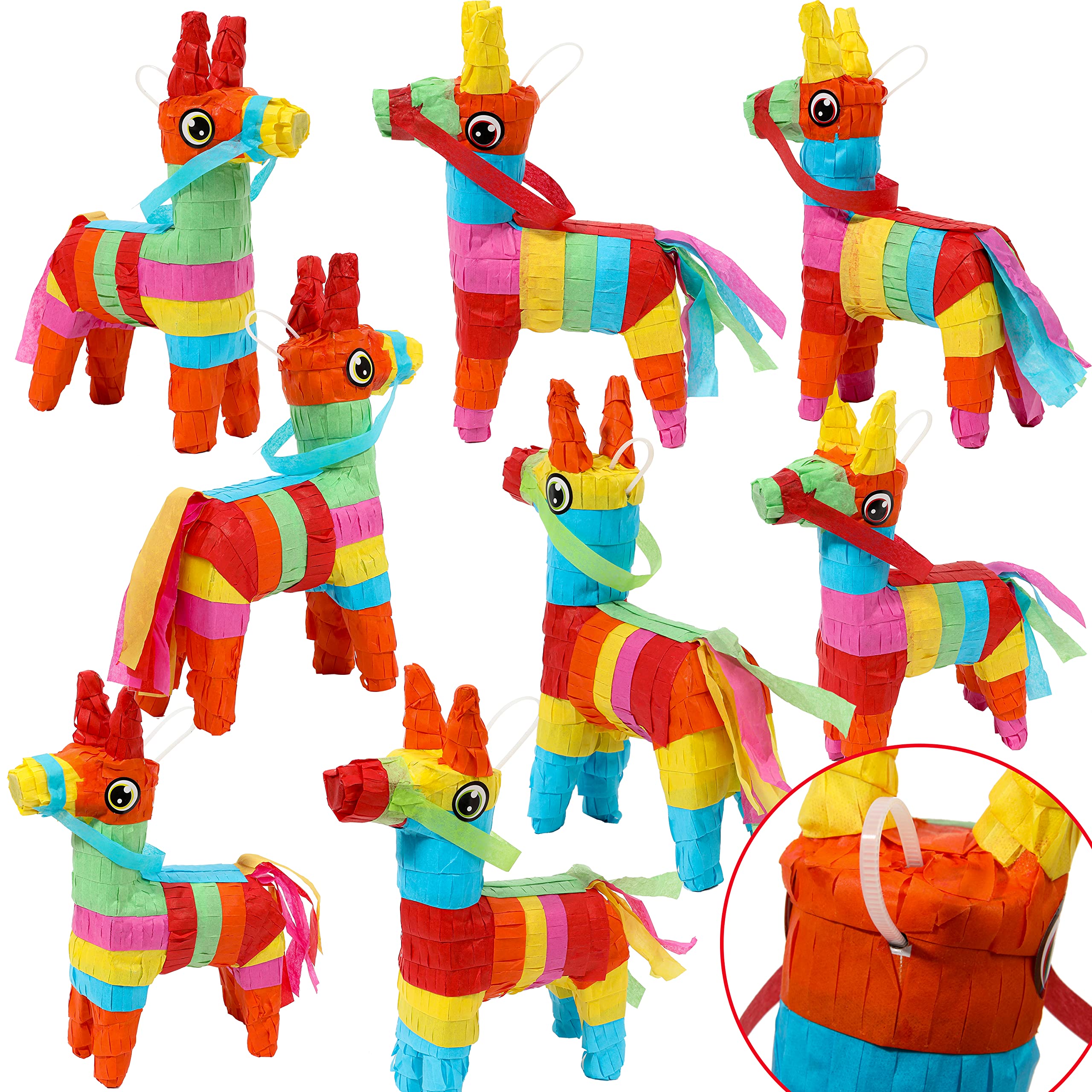 JOYIN mini pinatas size reference highlights 5.7 by 7.5 inches.