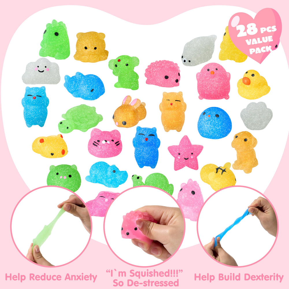 JOYIN classroom gift exchange setup with cute squishy toys and cards