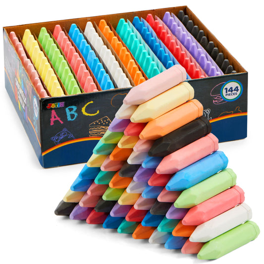 JOYIN cone chalk set for kids with easy grip and vivid sidewalk art.