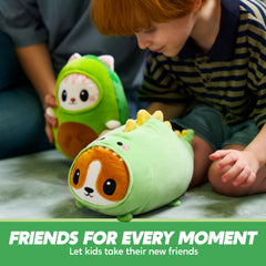 JOYIN Corgisaur plush vibrant green color, durable softness for longevity.