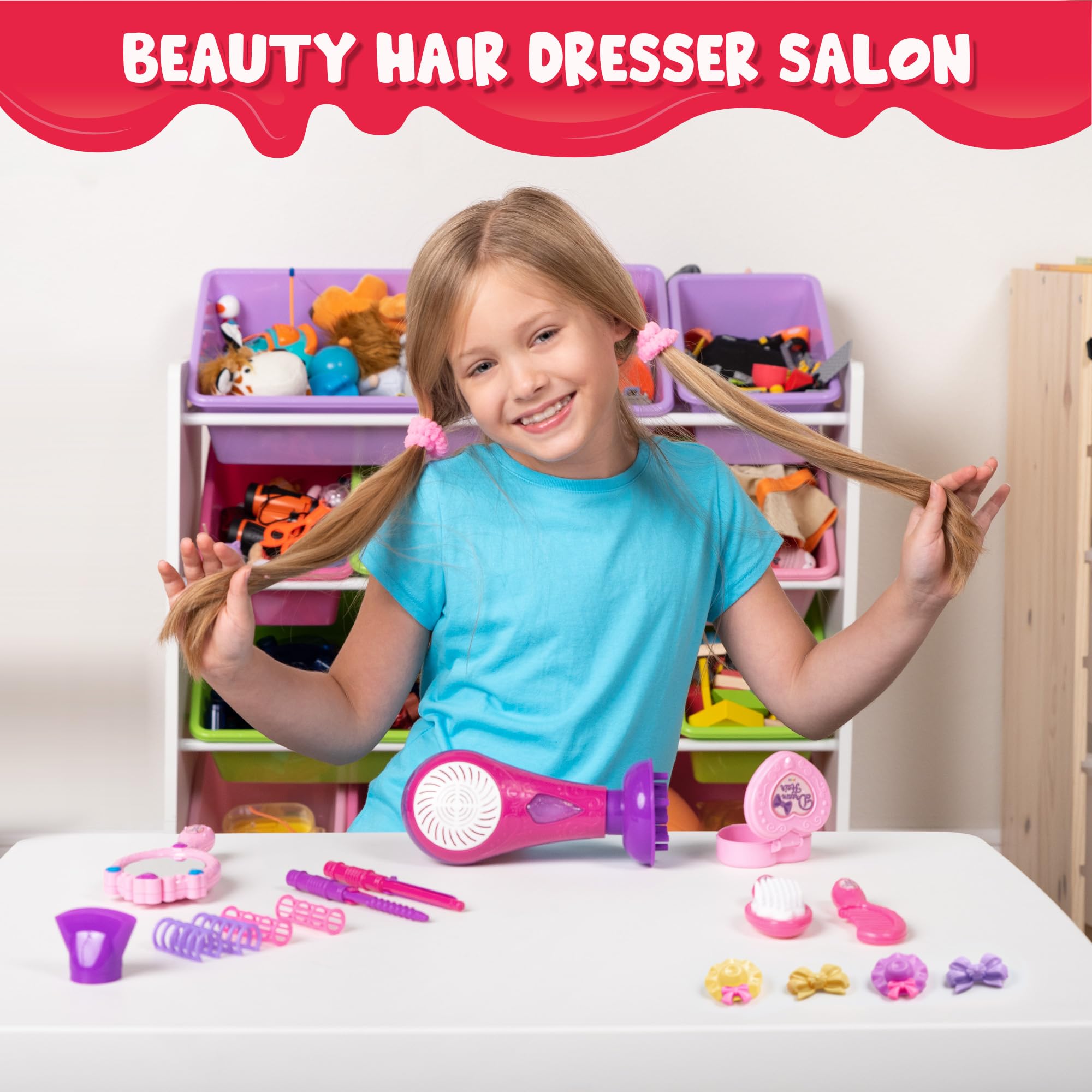 JOYIN Curlers help create playful hairstyles during pretend salon sessions.