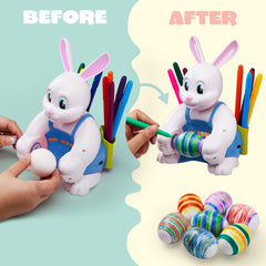 JOYIN decorating-eggs-in-progress invites kids to paint while the egg spins.