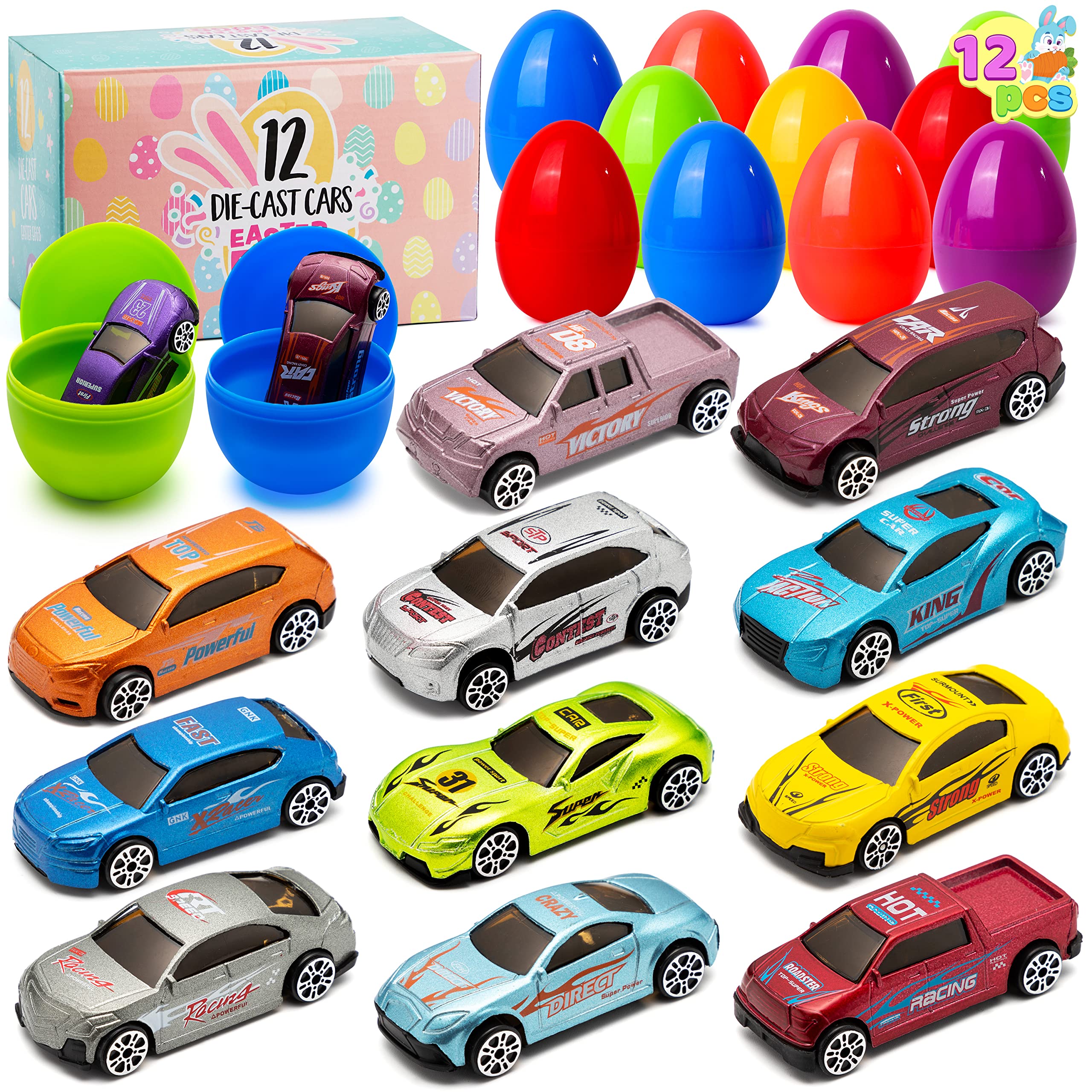 JOYIN filled Easter egg with die-cast cars for varied Easter hunt prizes
