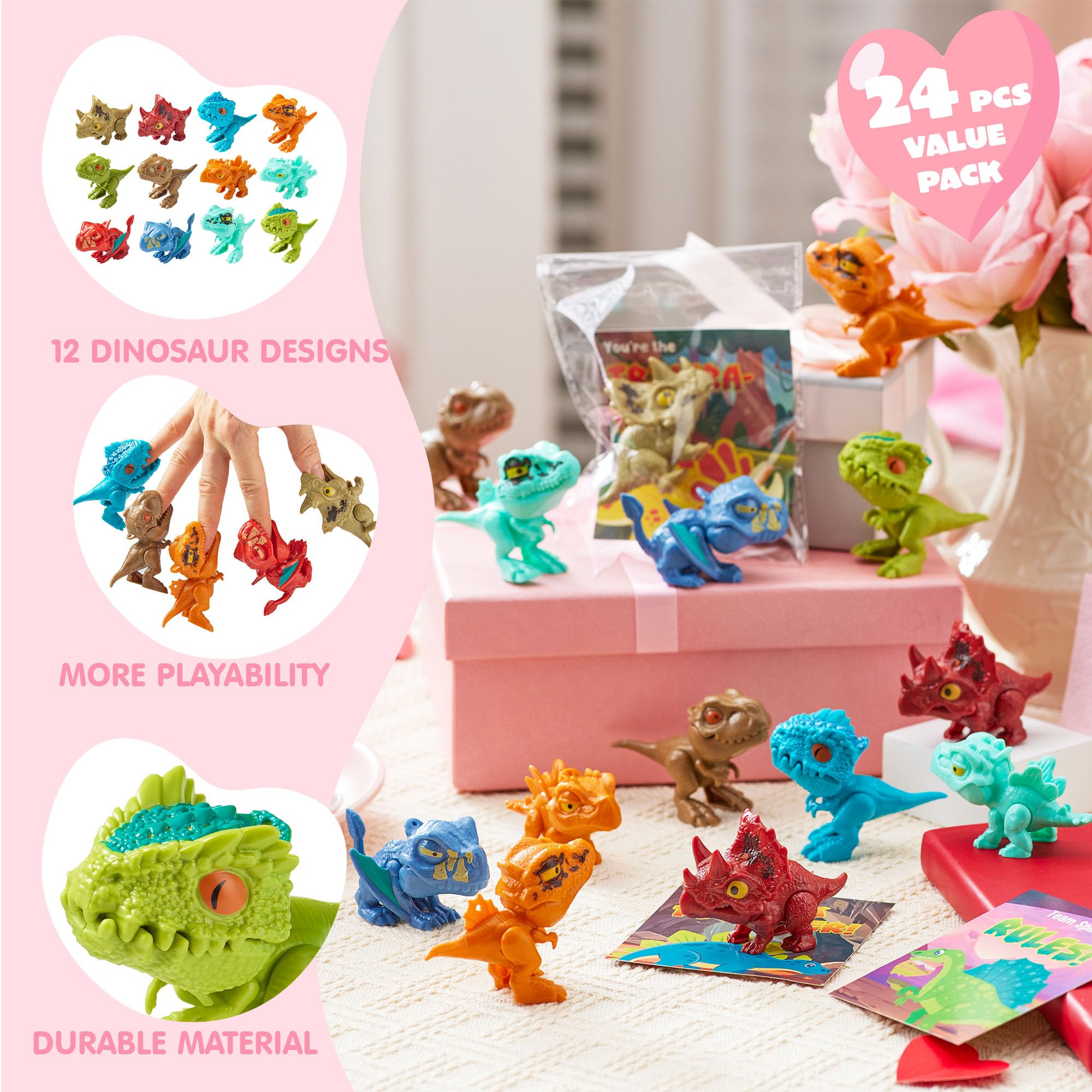 JOYIN dino toy featuring movable jaws and tails for action