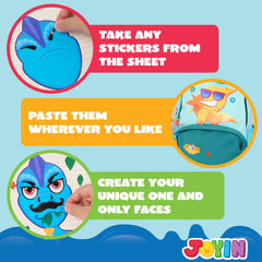 JOYIN sticker sheets offer 9x6-inch canvases for big, fun face designs.
