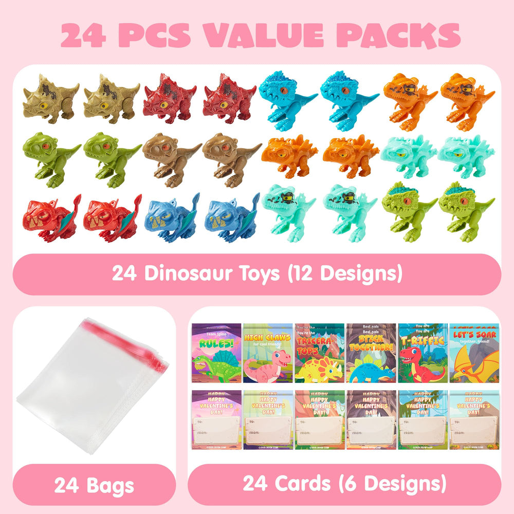 JOYIN dinosaur toys with movable jaws and tails for play