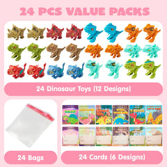 JOYIN dinosaur toys with movable jaws and tails for play