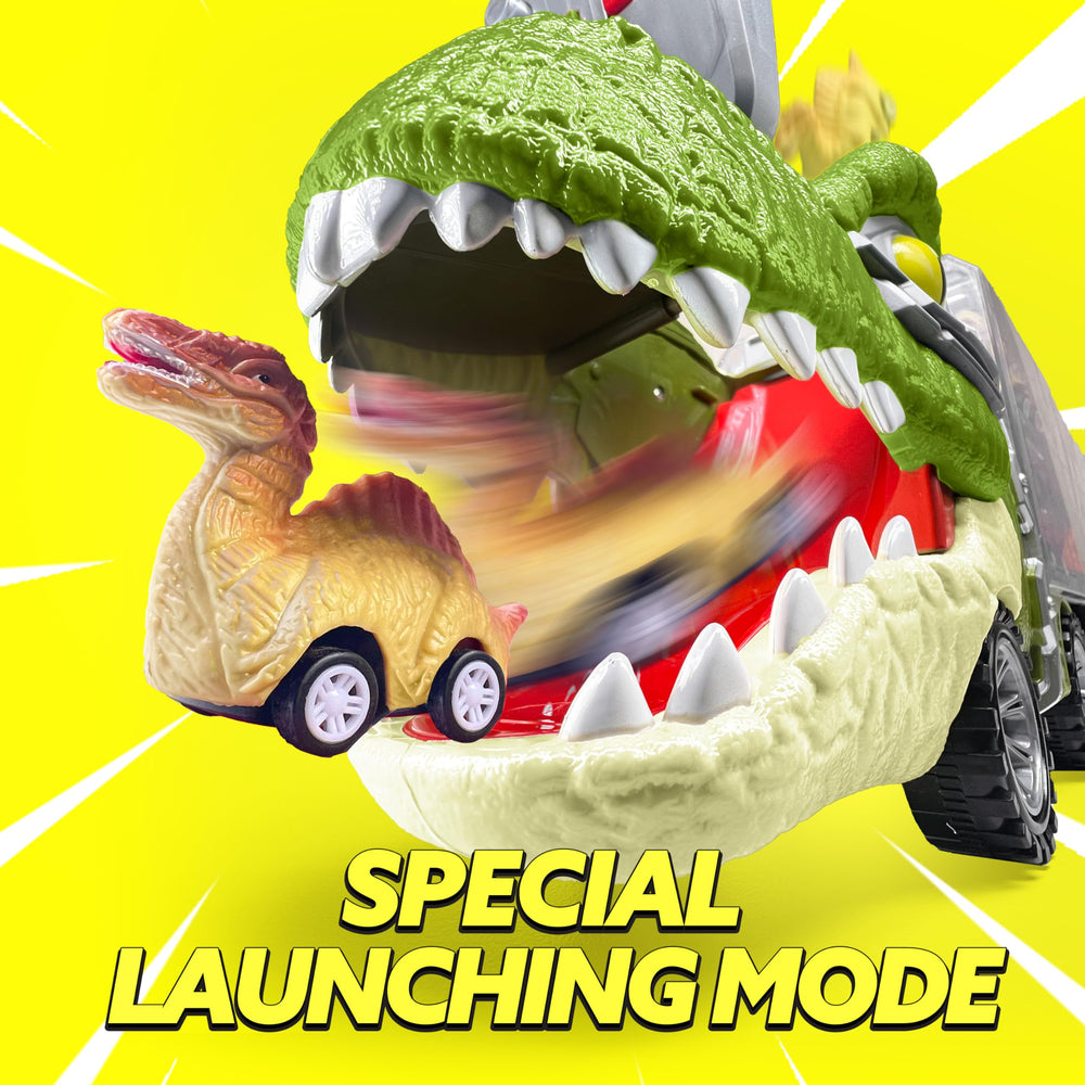 JOYIN dinosaur truck sounds and lights enhance interactive play.