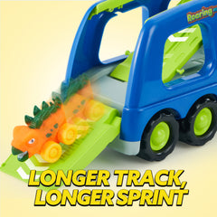 JOYIN Dinosaur Truck Toy two-deck design for easy organization.