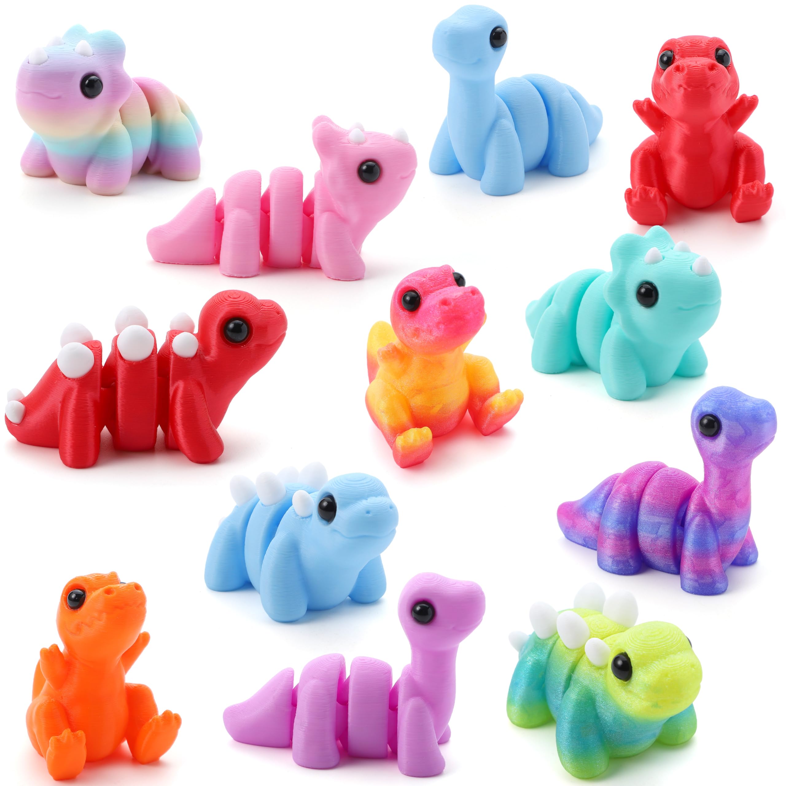 JOYIN dinosaurs brontosaurus red mini figure, a tactile desk toy for focus and fidget relief