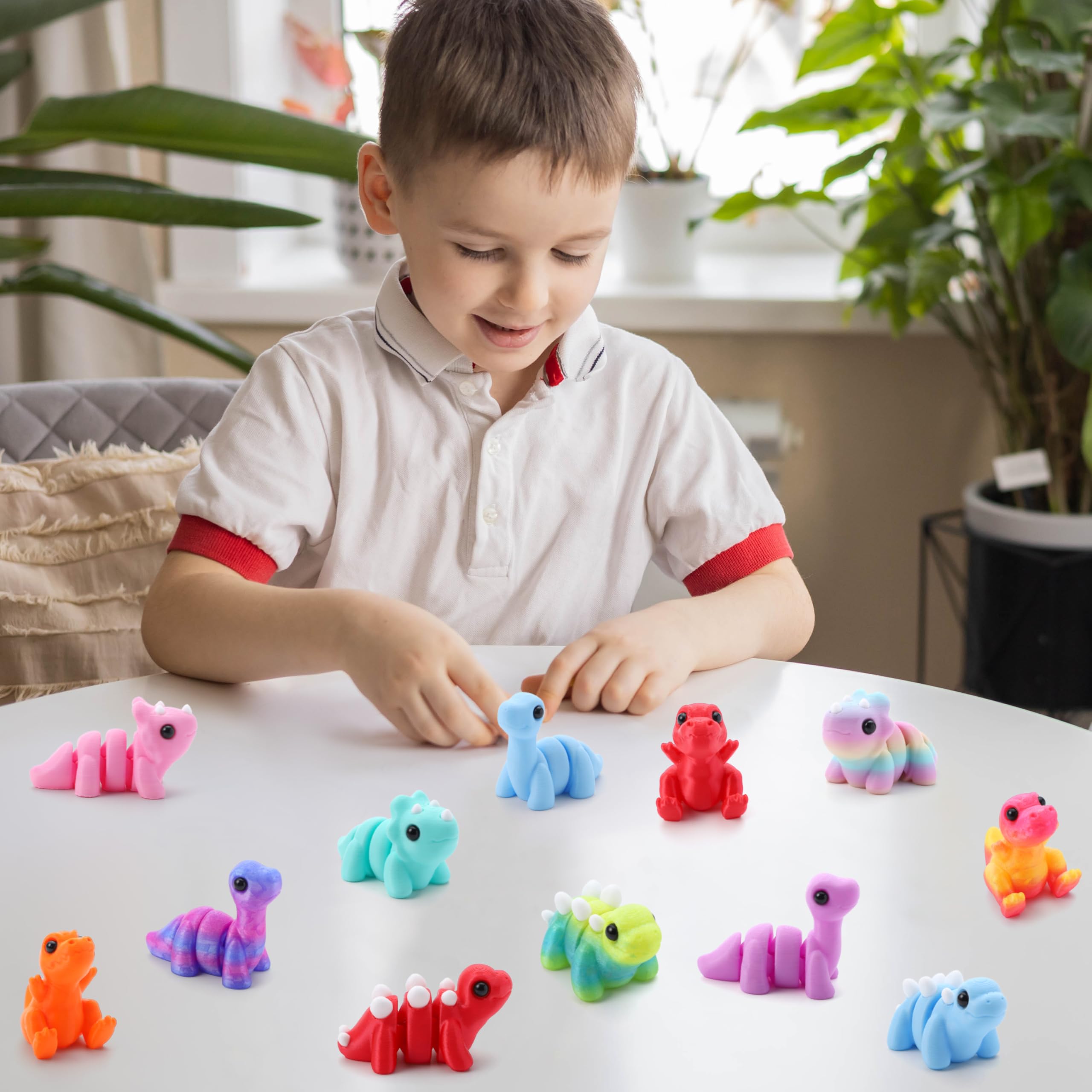JOYIN stegosaurus red mini figure, cute and durable desk buddy for school