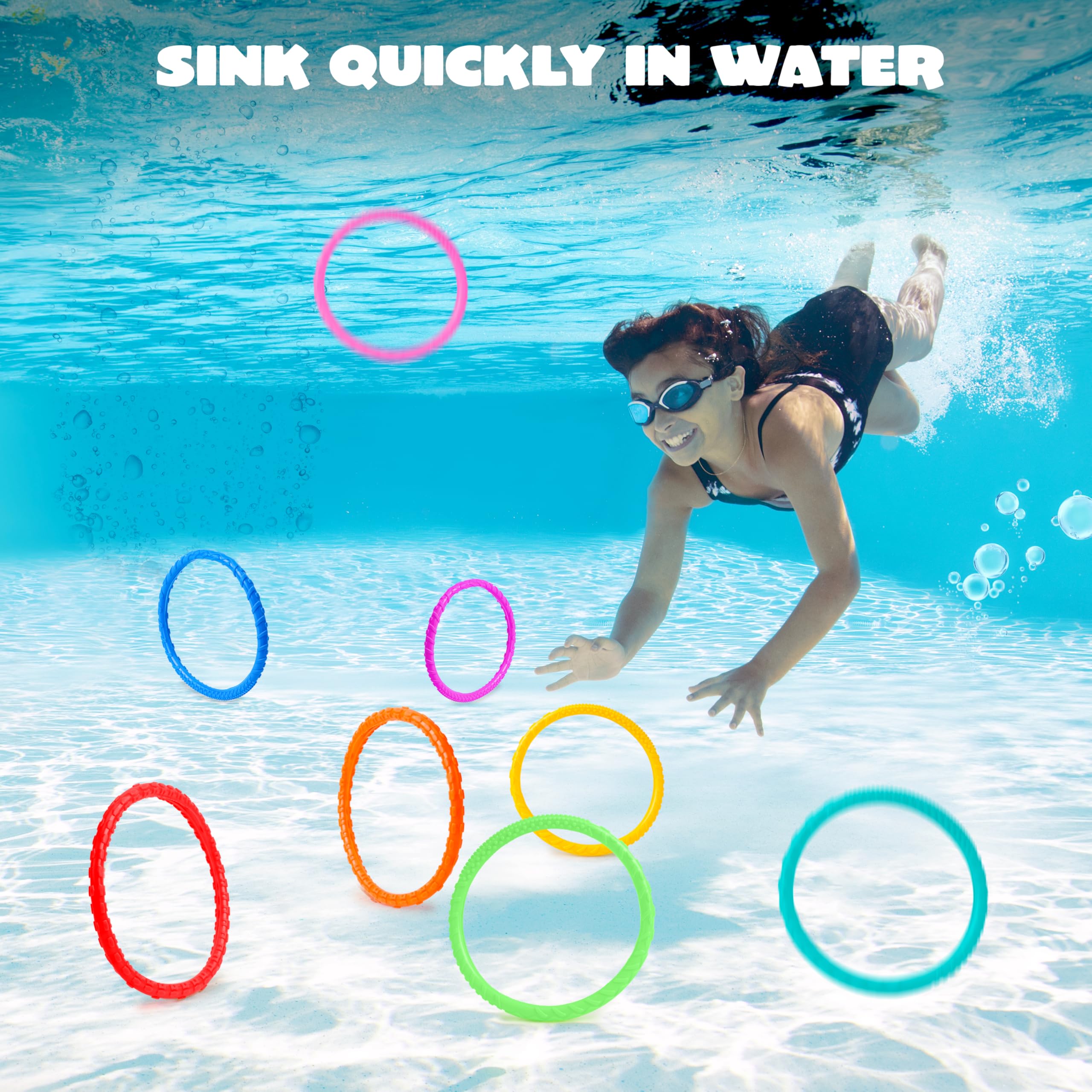 JOYIN Dive Circles orange ring, bright color helps kids track targets during pool games.
