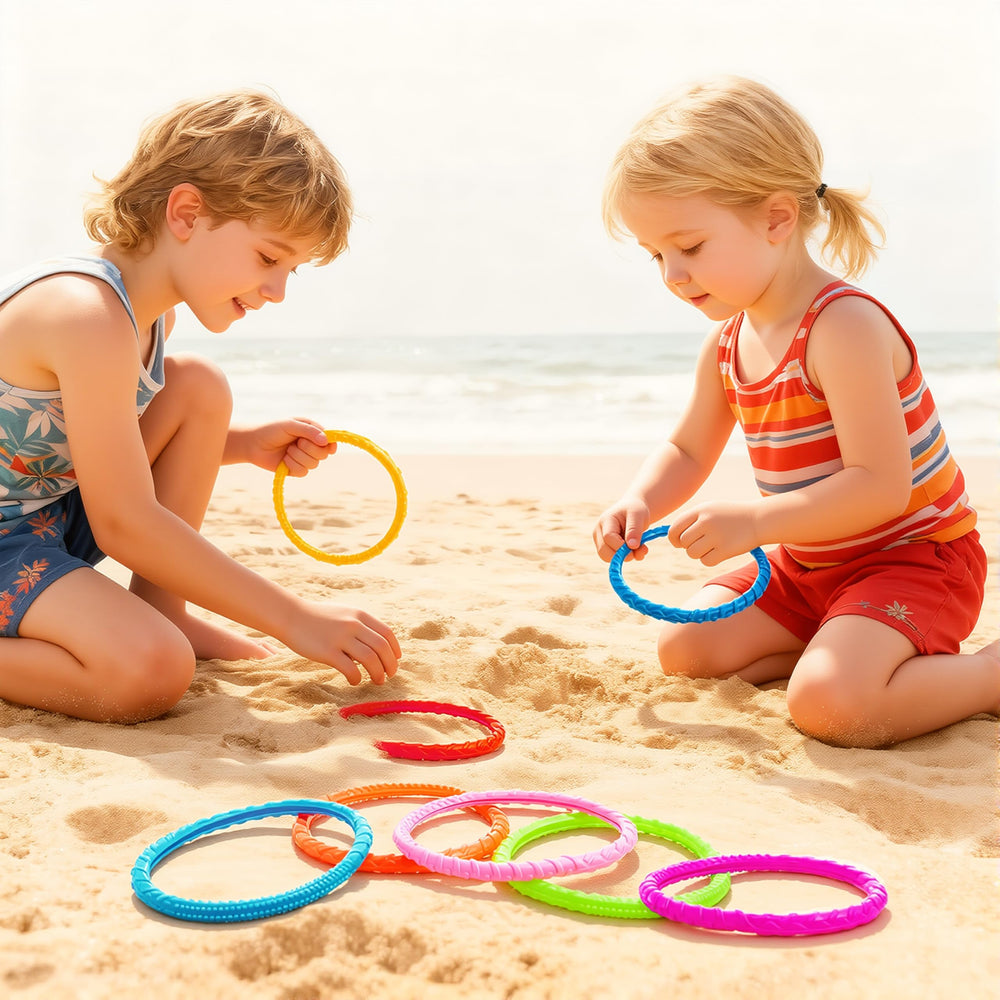 JOYIN Dive Circles pink ring, colorful set enhances cooperative play and aquatic games.