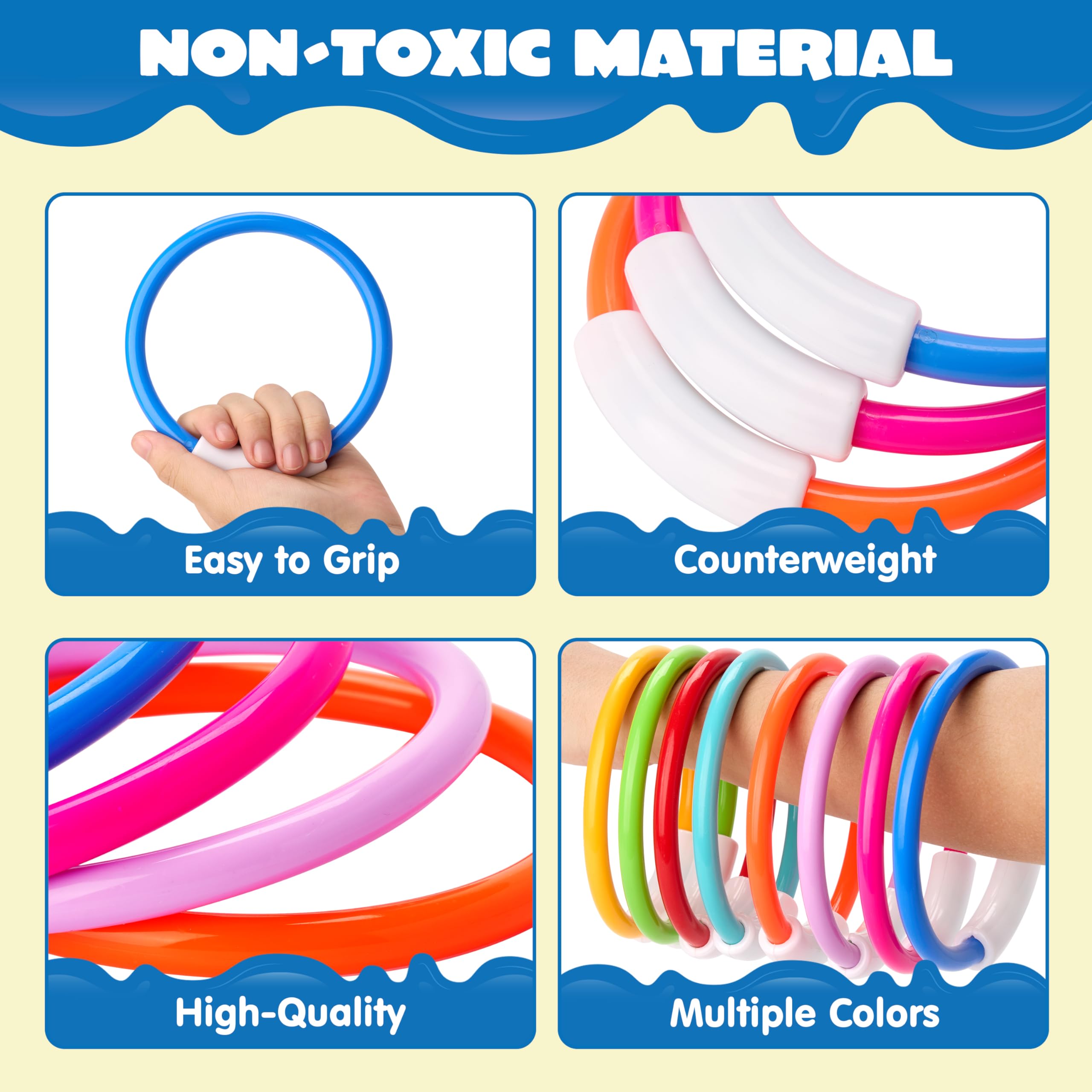 JOYIN Dive Rings easy to spot underwater, enhancing kids' underwater exploration