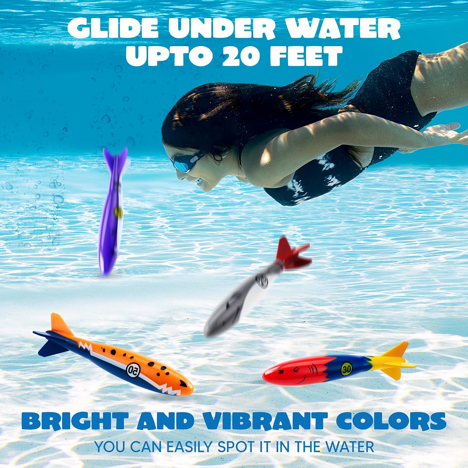 JOYIN diving sharks sink fast and stand upright for engaging retrieval challenges.
