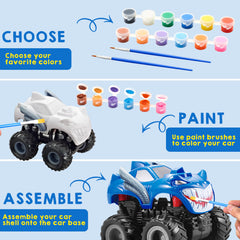 JOYIN DIY monster truck base assembled for a fun friction-powered build.