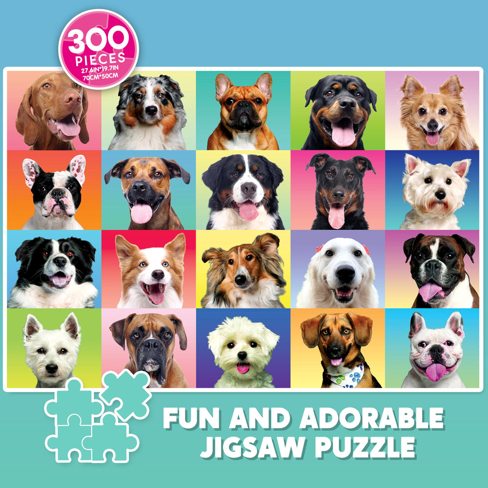 JOYIN dog puzzle design with multicolor pieces for family fun.