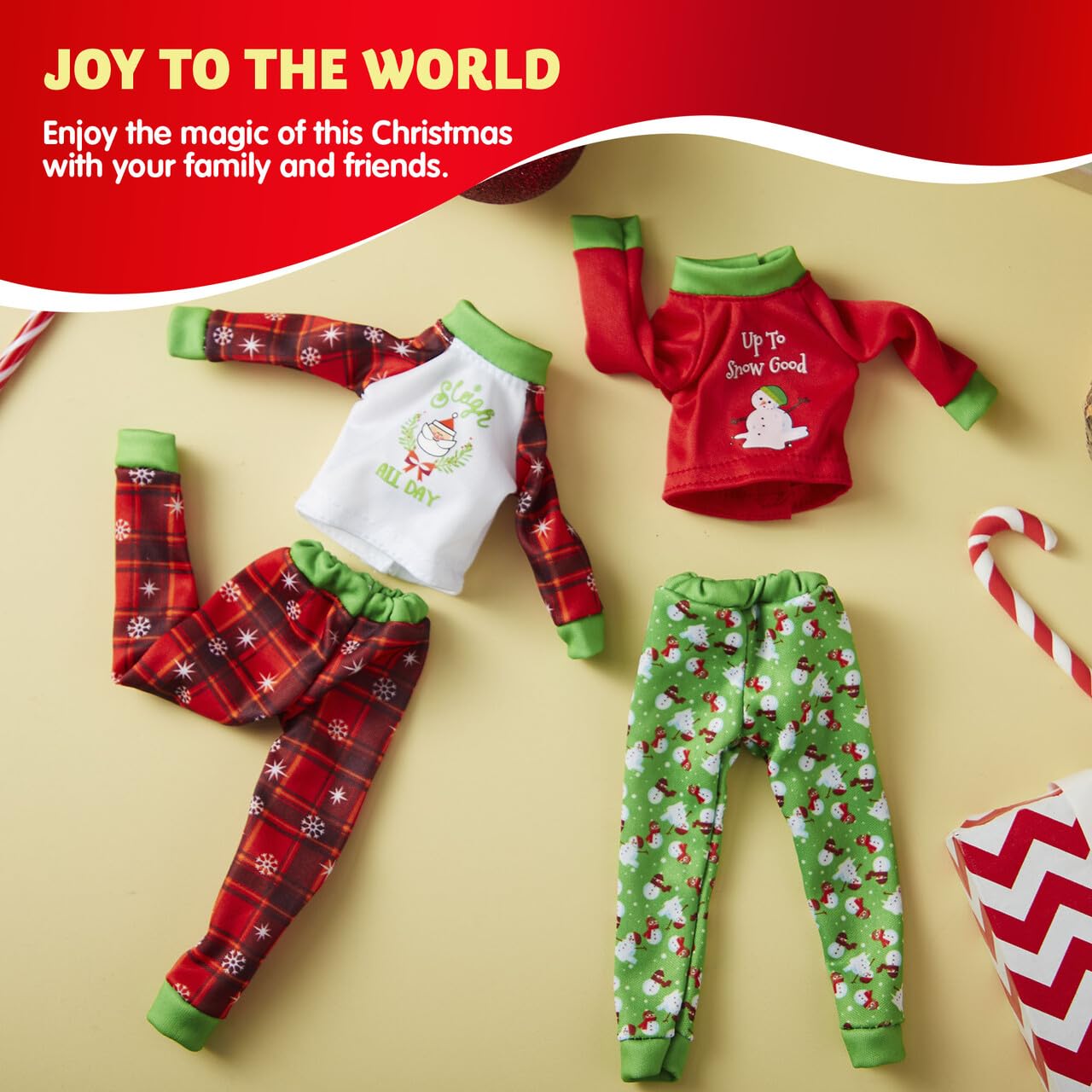 JOYIN Christmas doll outfits kit for ready-made party table decor.