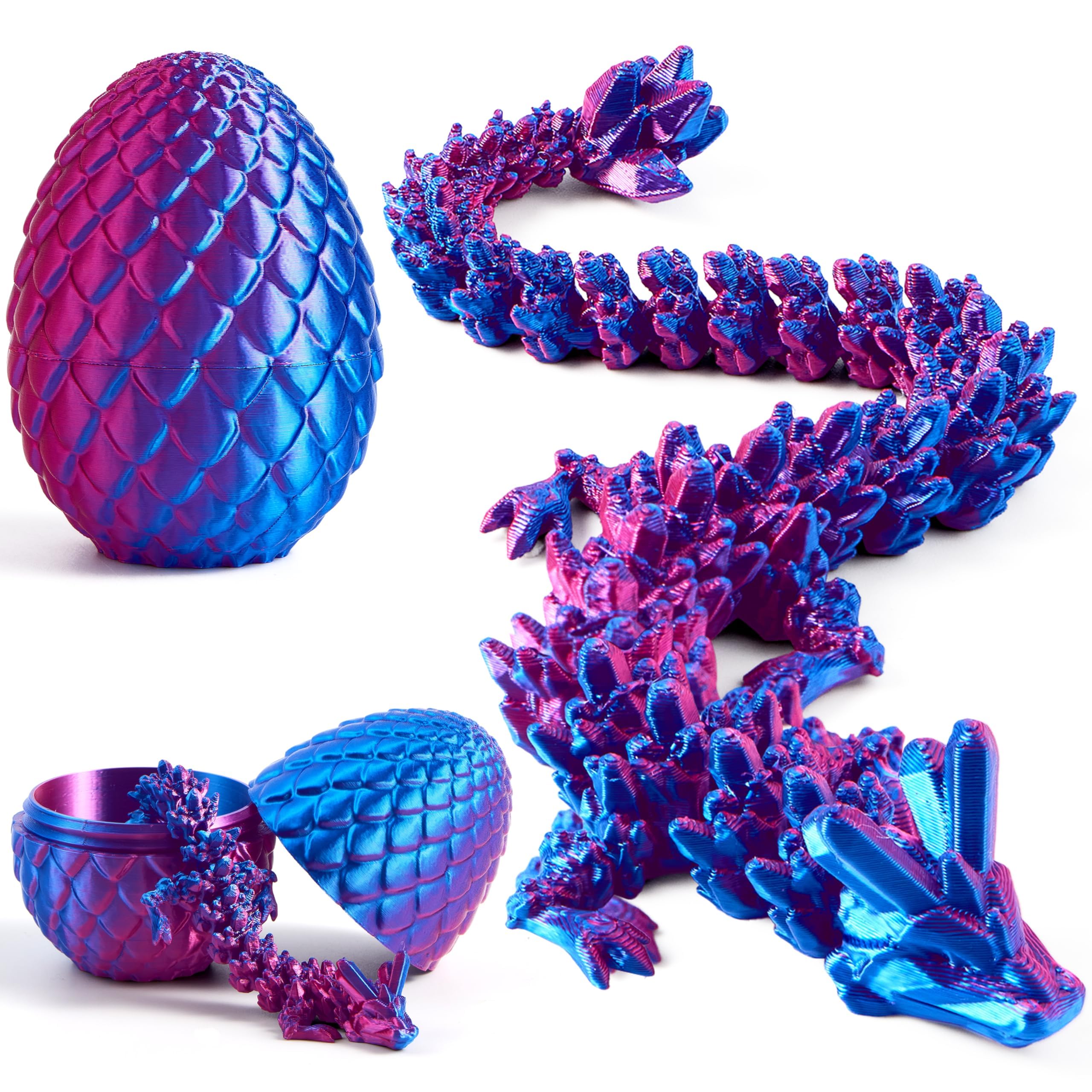 JOYIN dragon egg laser purple inside reveals a detailed dragon, ideal Easter surprise.