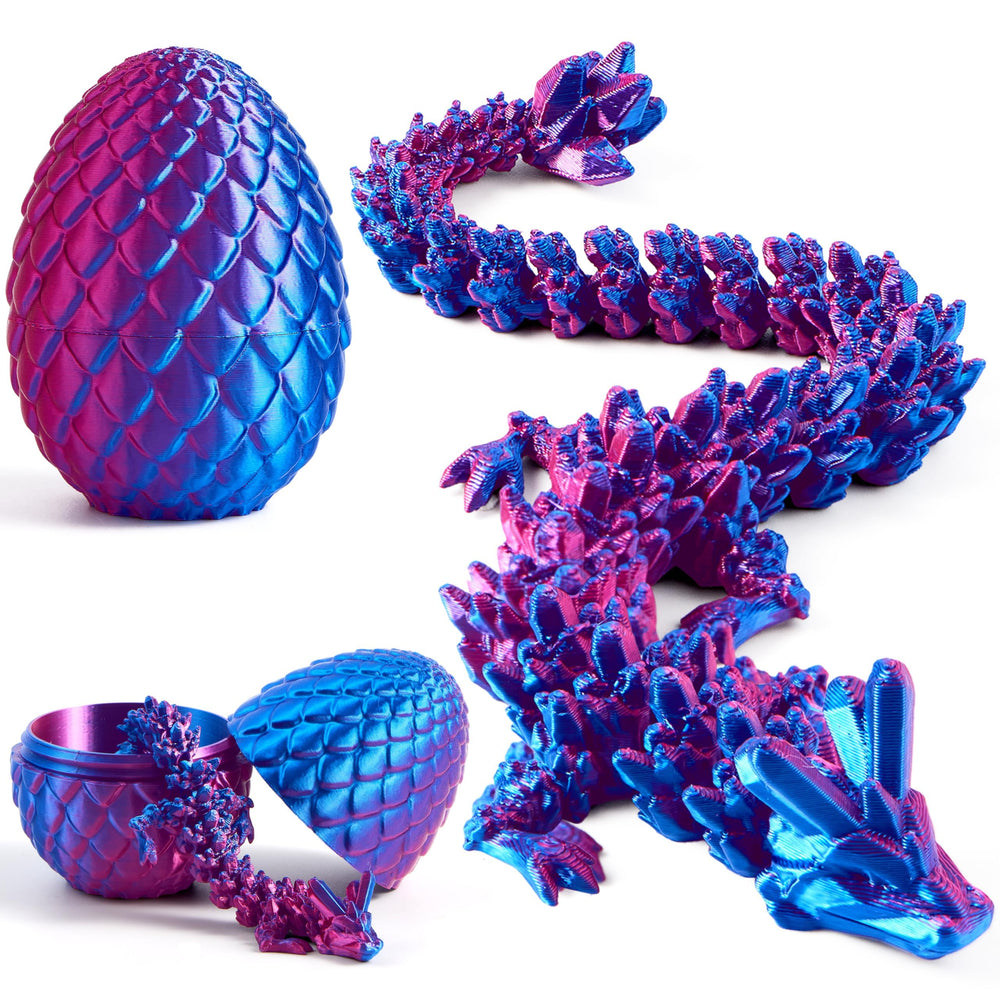 JOYIN dragon egg laser purple inside reveals a detailed dragon, ideal Easter surprise.