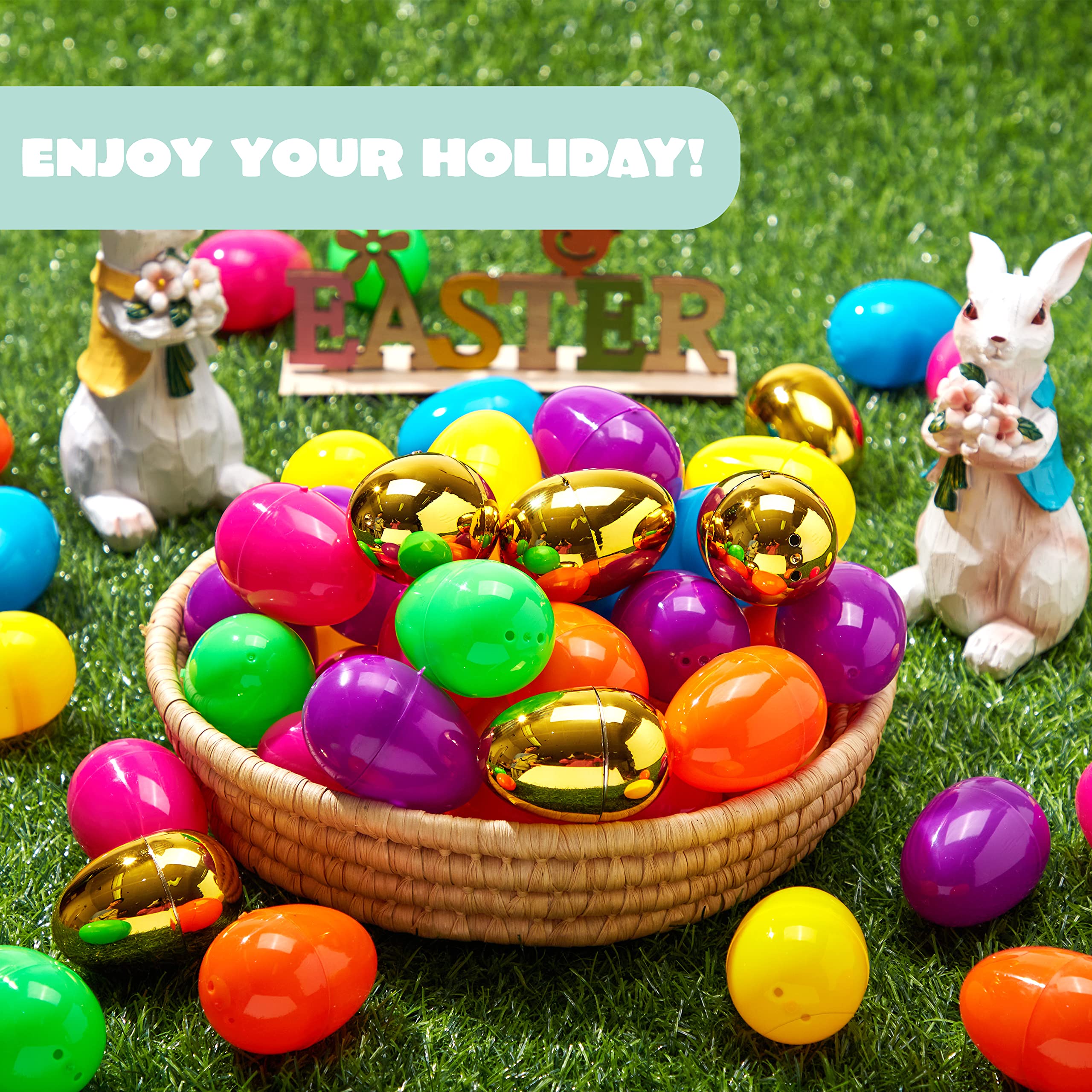 JOYIN durable plastic Easter eggs withstand playful drops.