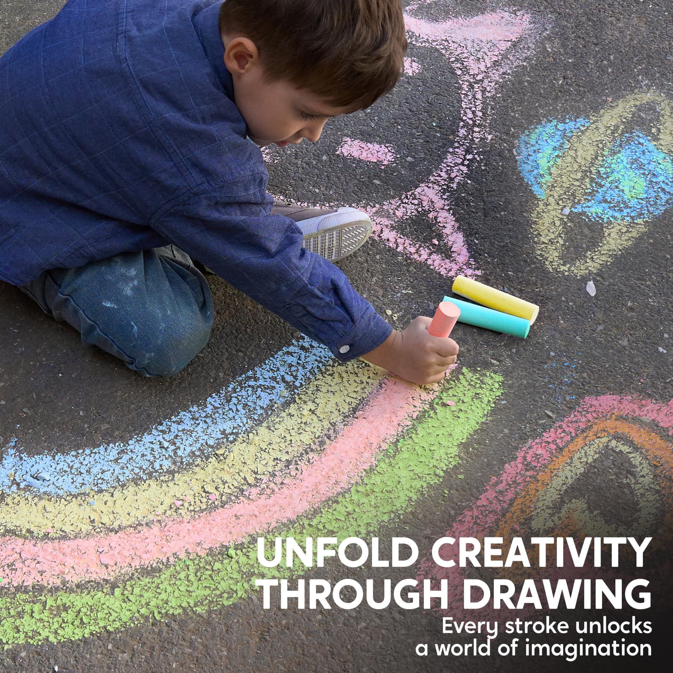 JOYIN durable round chalk resists breaking for little hands.