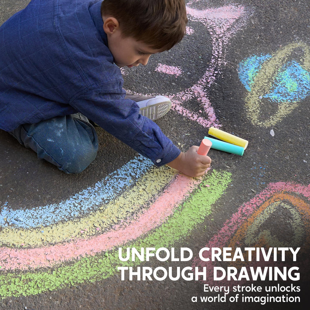JOYIN durable round chalk resists breaking for little hands.