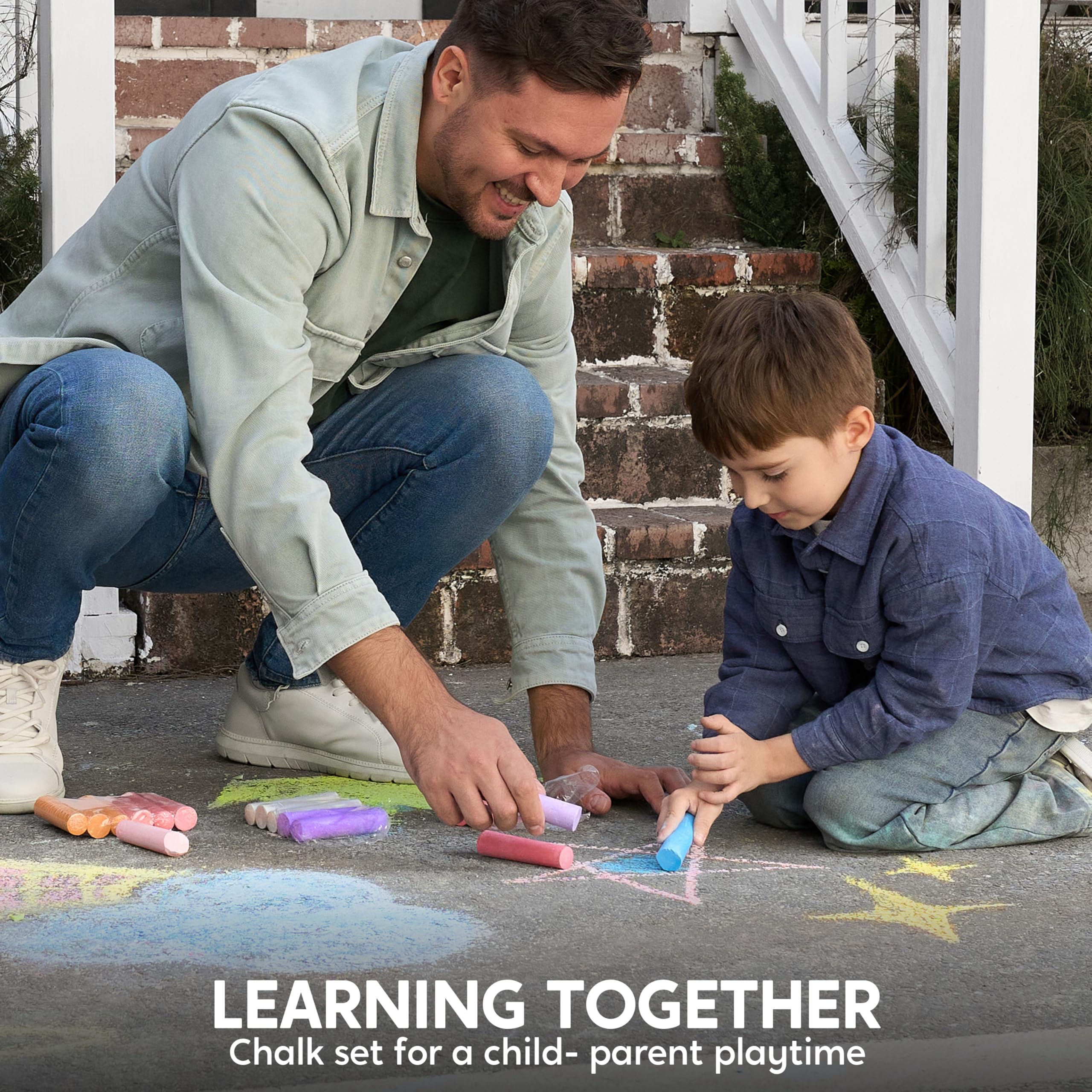 JOYIN durable sidewalk chalk with easy grip for long art sessions