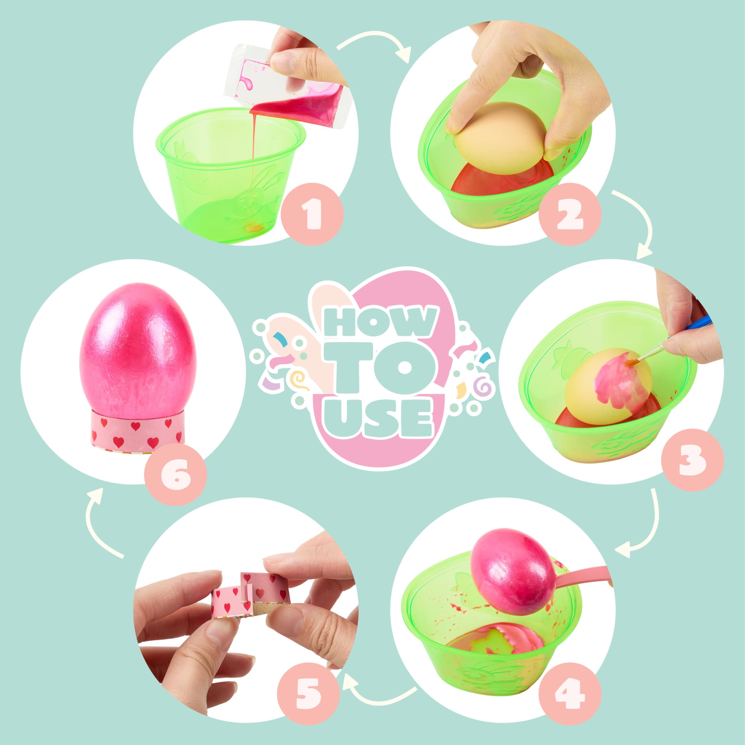 JOYIN Easter Dye Kit brushes ready for detailed color patterns