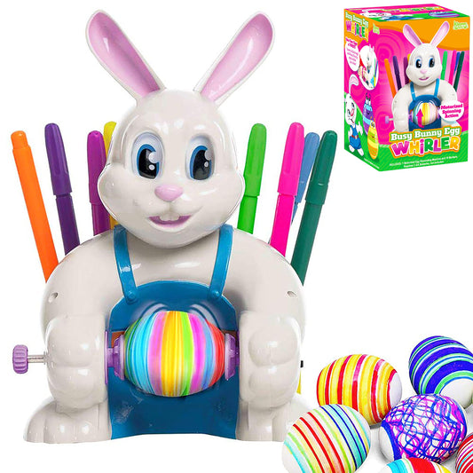 JOYIN Easter egg spinner bunny-decorator demonstrates kid friendly decorating in action.